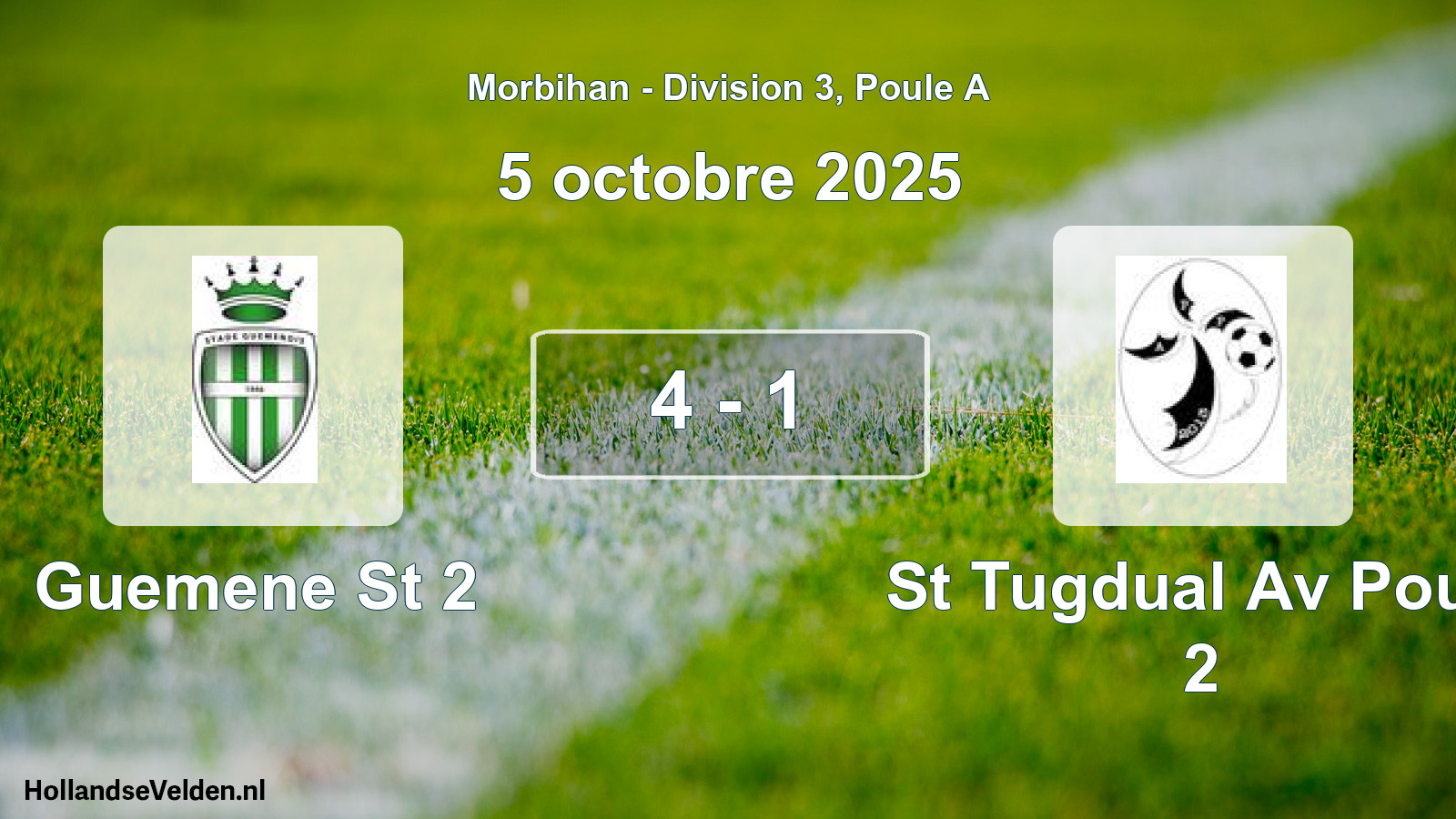 Gespeelde wedstrijd: Guemene St 2 - St Tugdual Av Pourl 2 4 - 1 (5 oktober 2025)