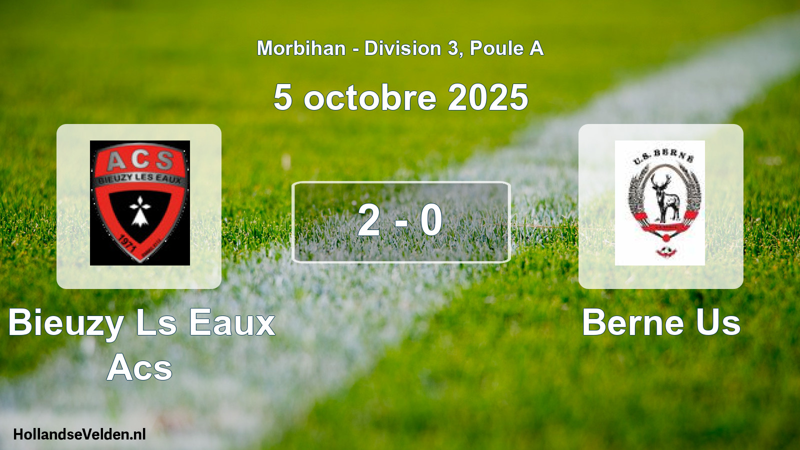 Gespeelde wedstrijd: Bieuzy Ls Eaux Acs - Berne Us 2 - 0 (5 oktober 2025)