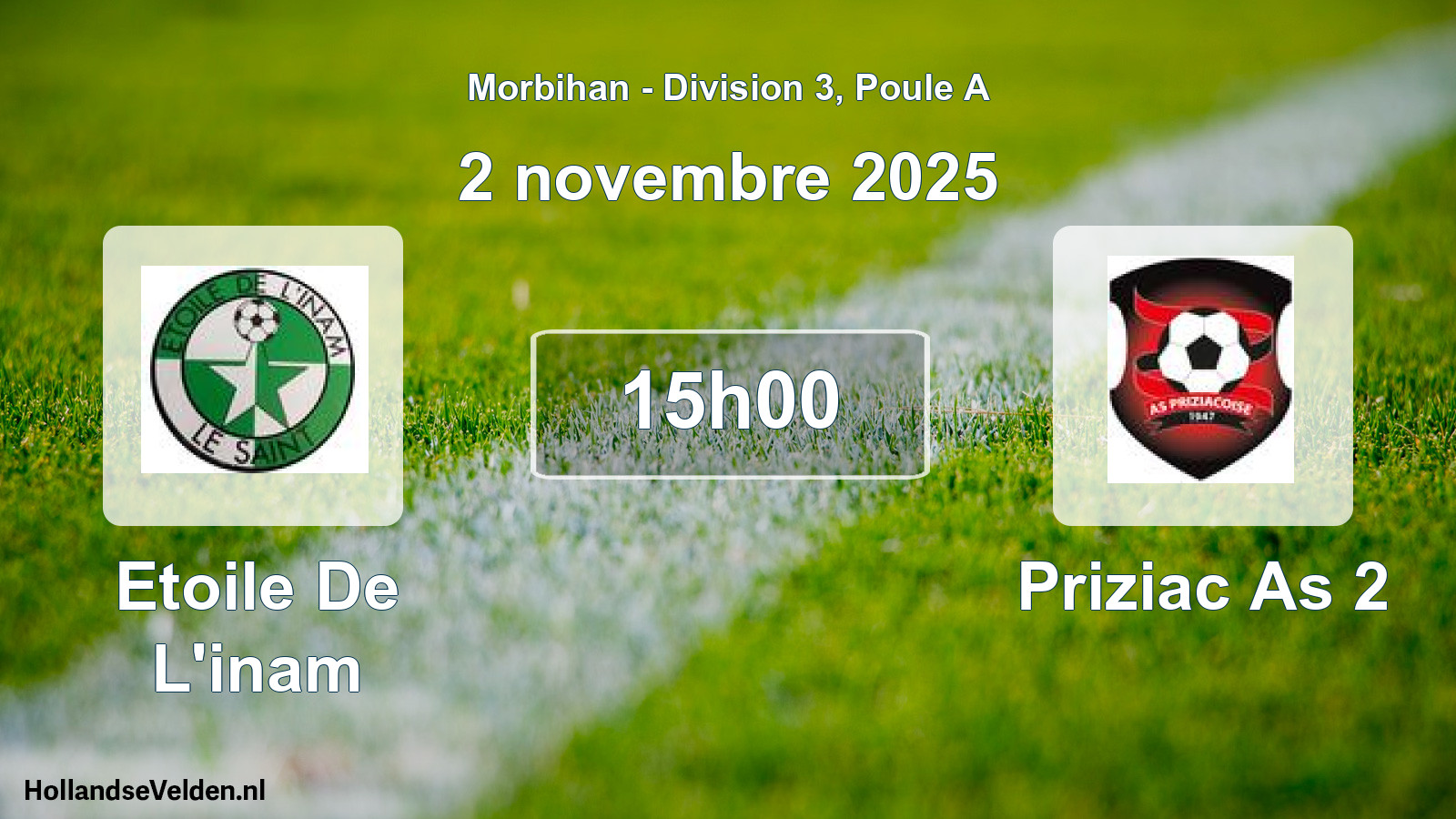 Geplande wedstrijd: Etoile De L'inam - Priziac As 2 (2 november 2025)