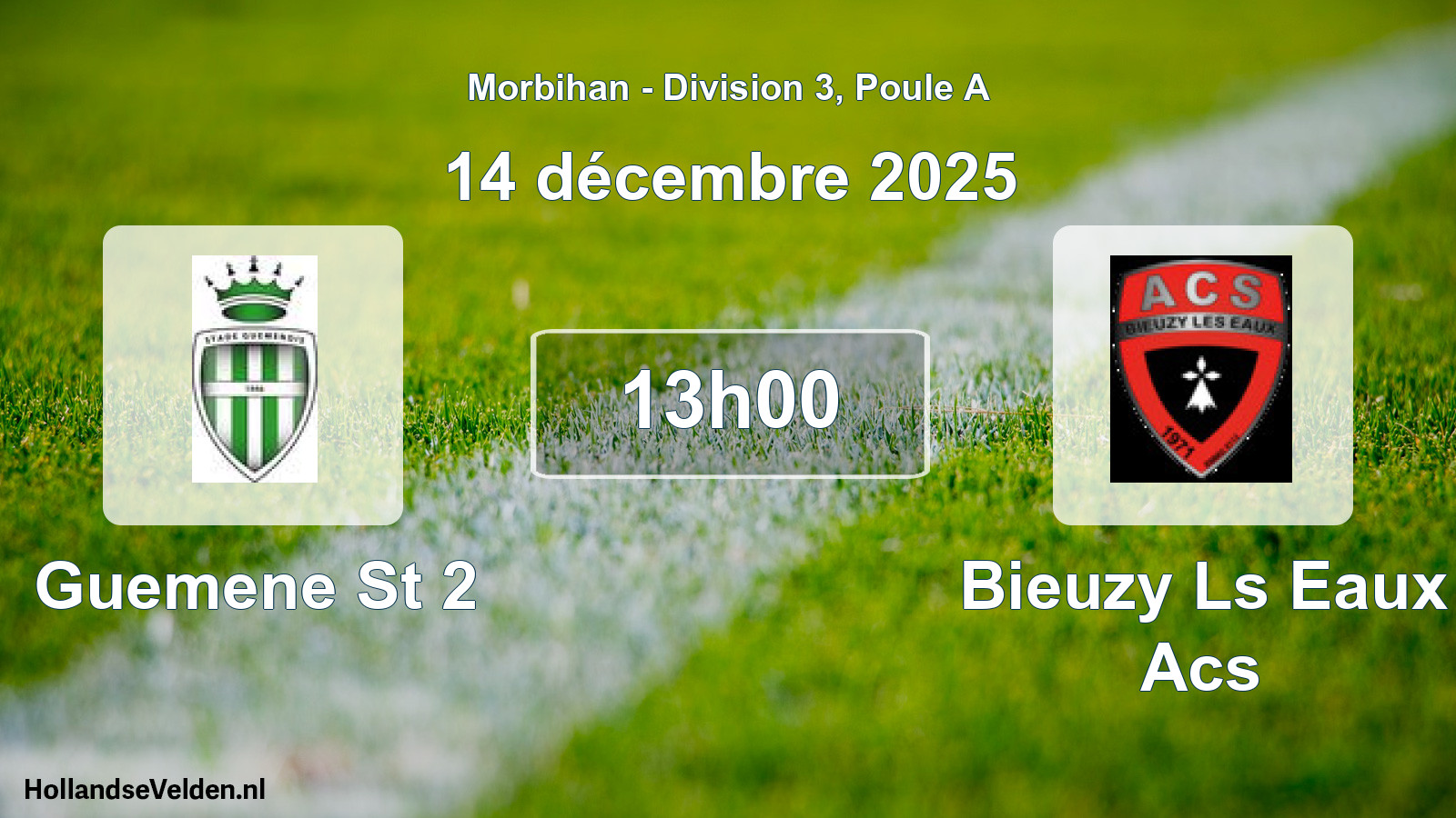Scheduled Match: Guemene St 2 - Bieuzy Ls Eaux Acs (14 December 2025)