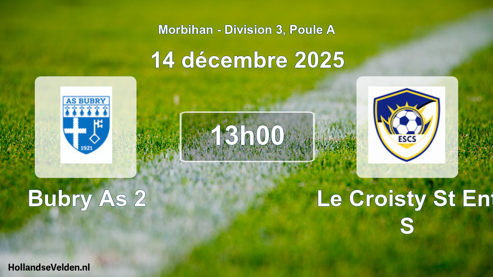 Scheduled Match: Bubry As 2 - Le Croisty St Ent S (14 December 2025)