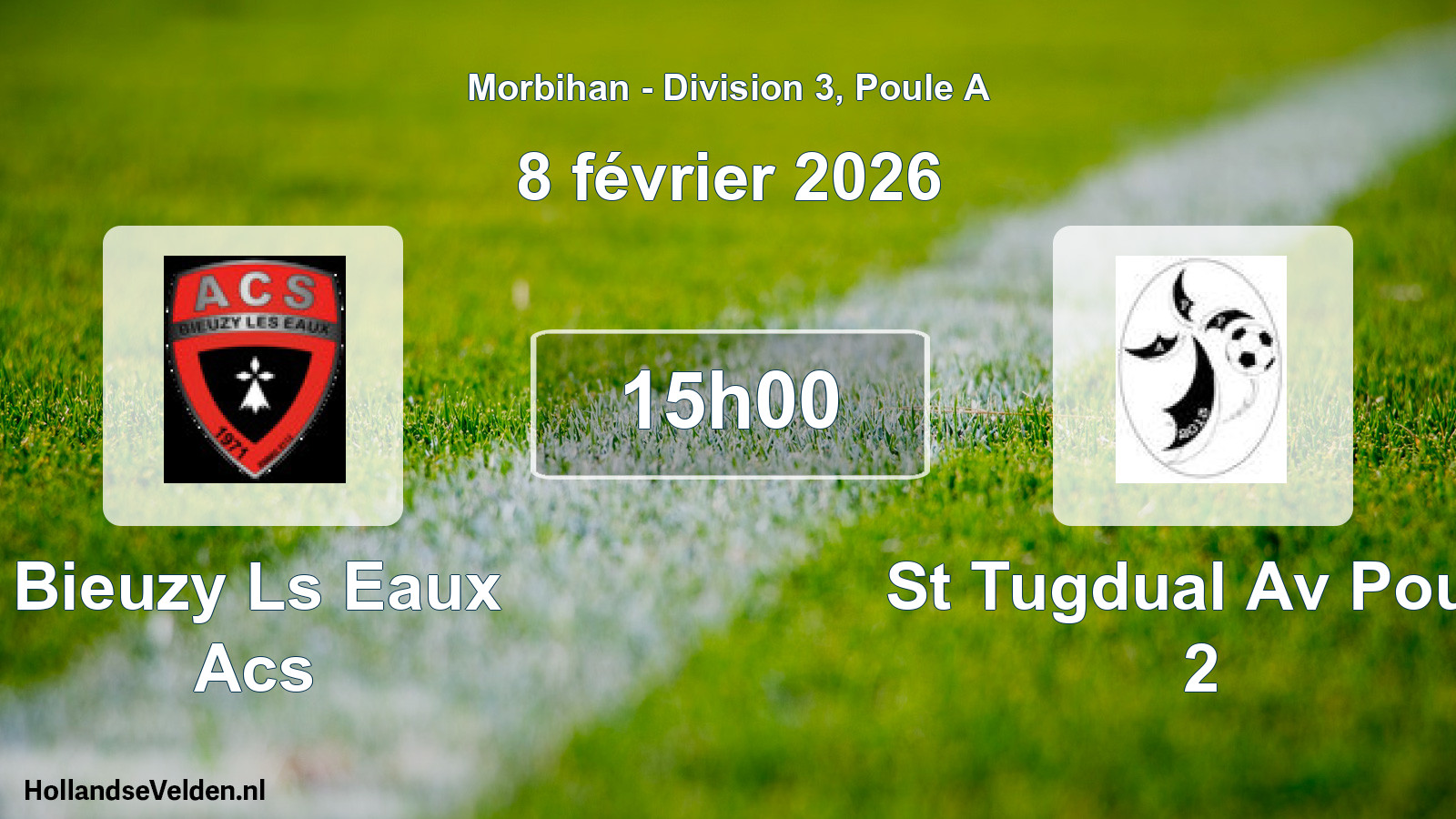 Geplande wedstrijd: Bieuzy Ls Eaux Acs - St Tugdual Av Pourl 2 (8 février 2026)