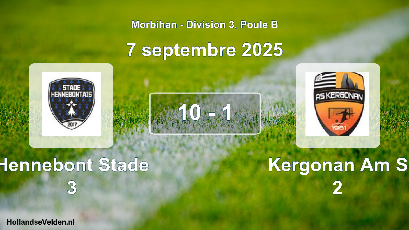 Gespeelde wedstrijd: Hennebont Stade 3 - Kergonan Am S 2 10 - 1 (7 september 2025)