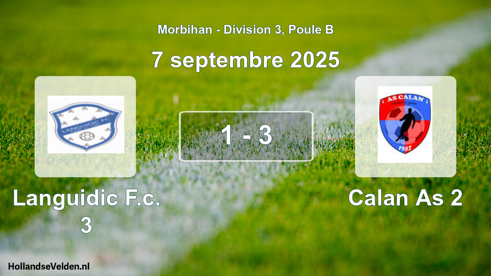 Gespeelde wedstrijd: Languidic F.c. 3 - Calan As 2 1 - 3 (7 septembre 2025)