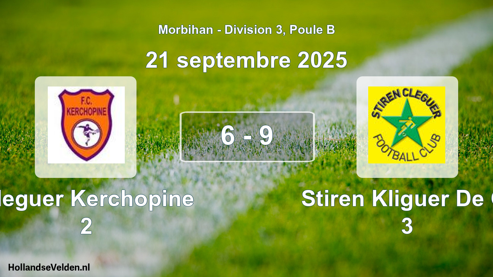Gespeelde wedstrijd: Cleguer Kerchopine 2 - Stiren Kliguer De Cl 3 6 - 9 (21 september 2025)