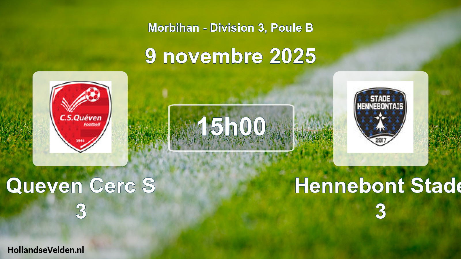 Scheduled Match: Queven Cerc S 3 - Hennebont Stade 3 (9 November 2025)