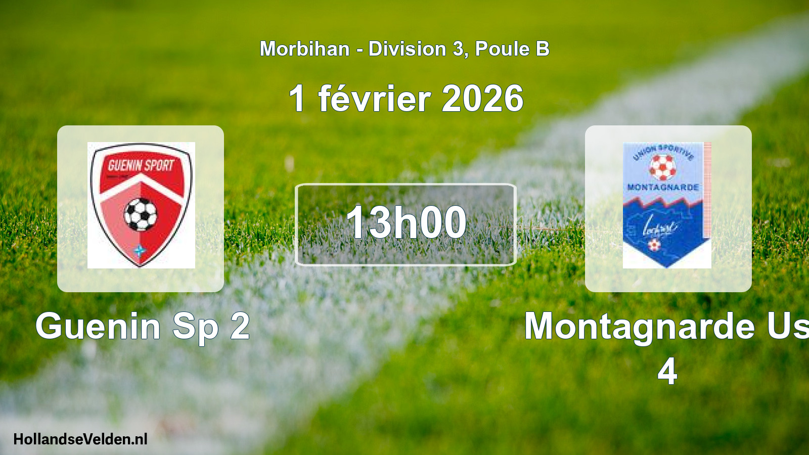 Geplande wedstrijd: Guenin Sp 2 - Montagnarde Us 4 (1 février 2026)