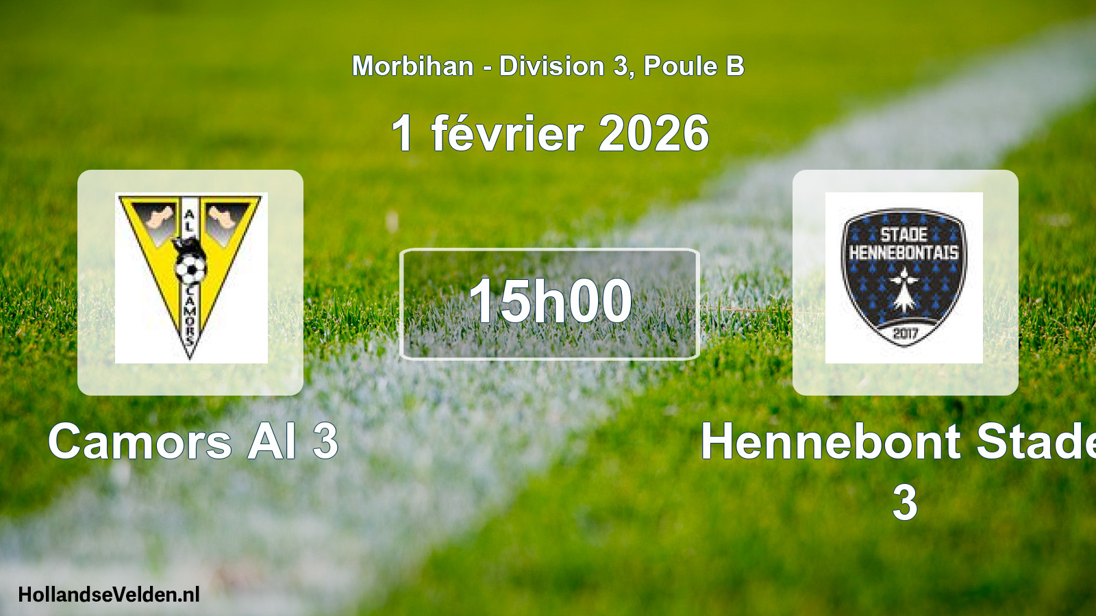 Geplande wedstrijd: Camors Al 3 - Hennebont Stade 3 (1 februari 2026)