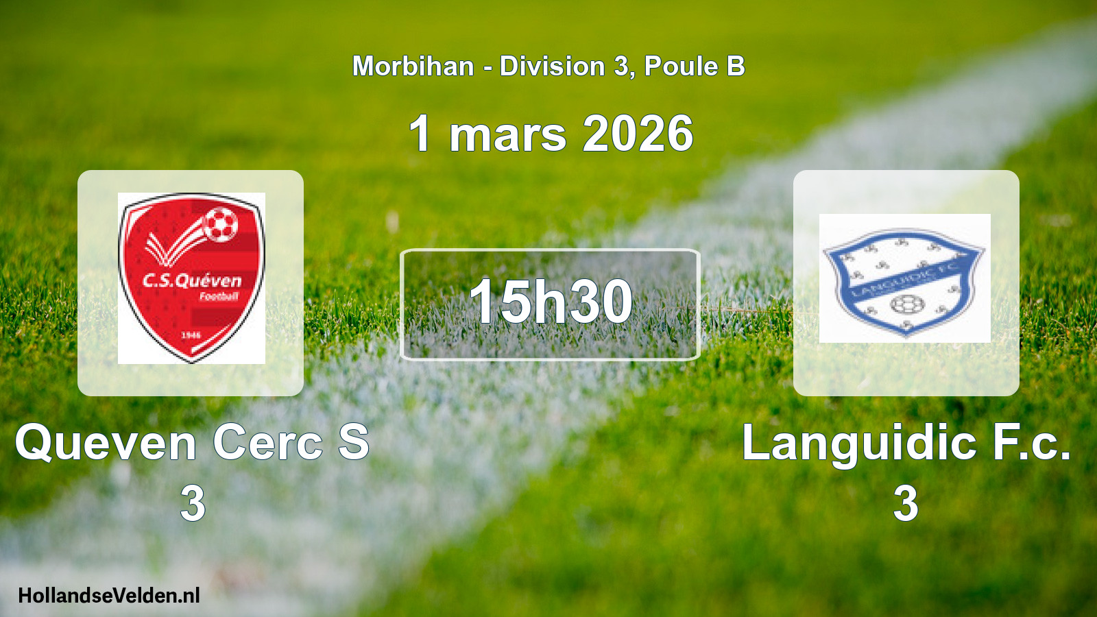 Scheduled Match: Queven Cerc S 3 - Languidic F.c. 3 (1 March 2026)