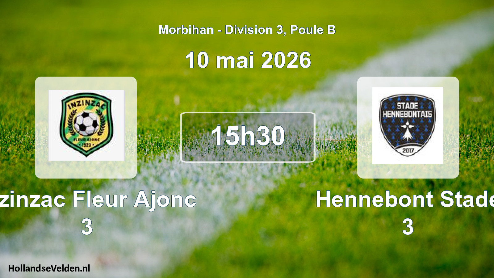 Scheduled Match: Inzinzac Fleur Ajonc 3 - Hennebont Stade 3 (10 May 2026)