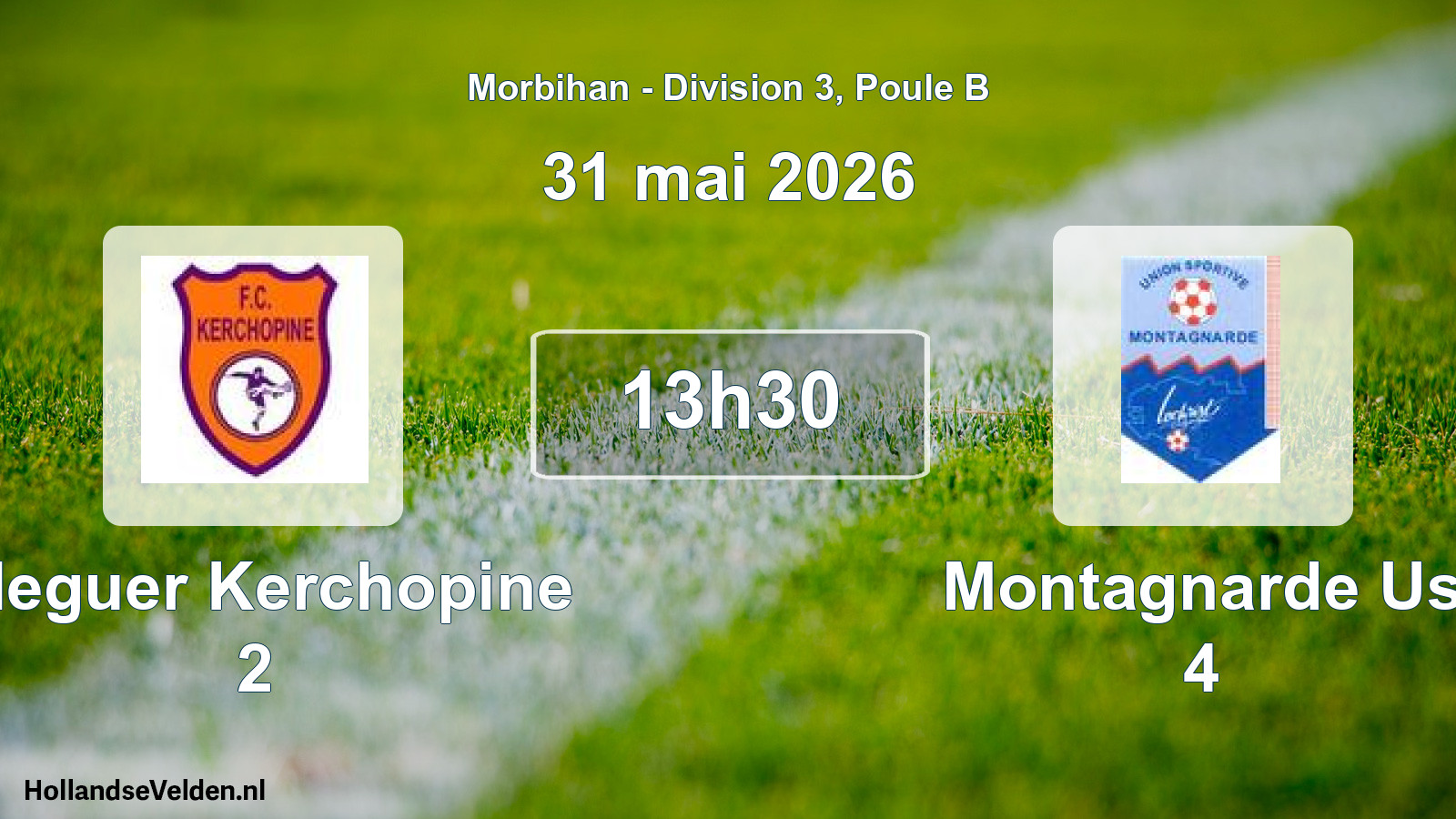 Geplande wedstrijd: Cleguer Kerchopine 2 - Montagnarde Us 4 (31 mai 2026)