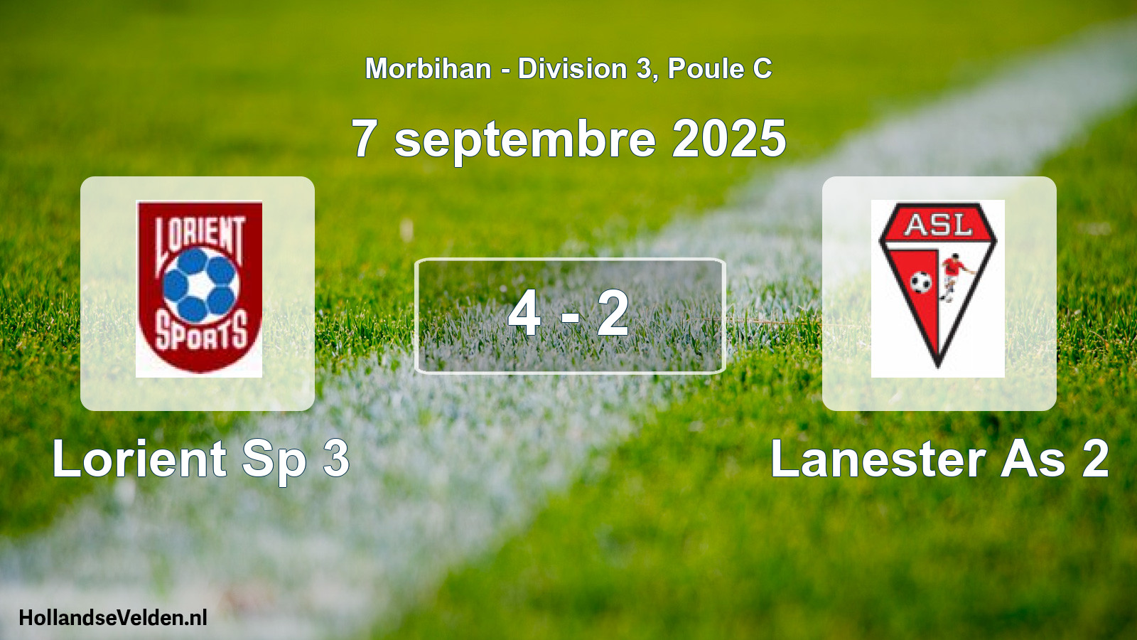 Gespeelde wedstrijd: Lorient Sp 3 - Lanester As 2 4 - 2 (7 septembre 2025)