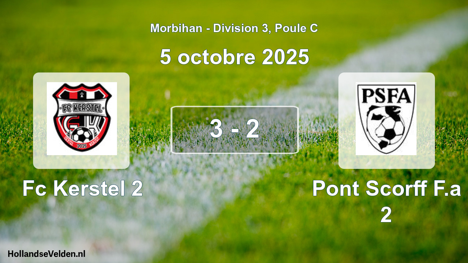 Gespeelde wedstrijd: Fc Kerstel 2 - Pont Scorff F.a 2 3 - 2 (5 octobre 2025)