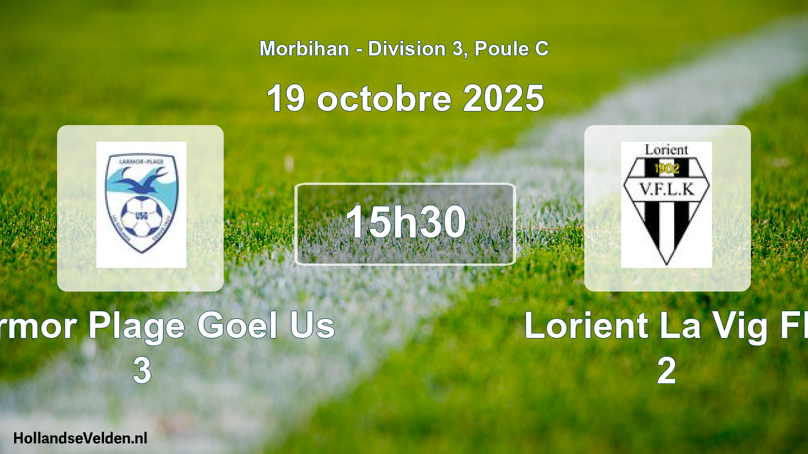 Scheduled Match: Larmor Plage Goel Us 3 - Lorient La Vig Fl 2 (19 October 2025)