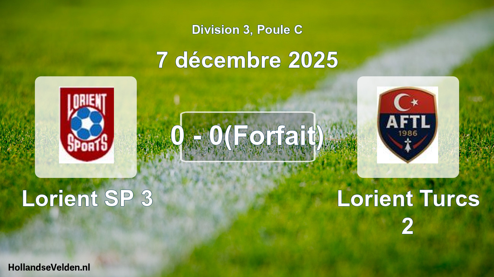 Total number of matches played: Lorient SP 3 - Lorient Turcs 2 0 - 0(Forfait) (7 December 2025)