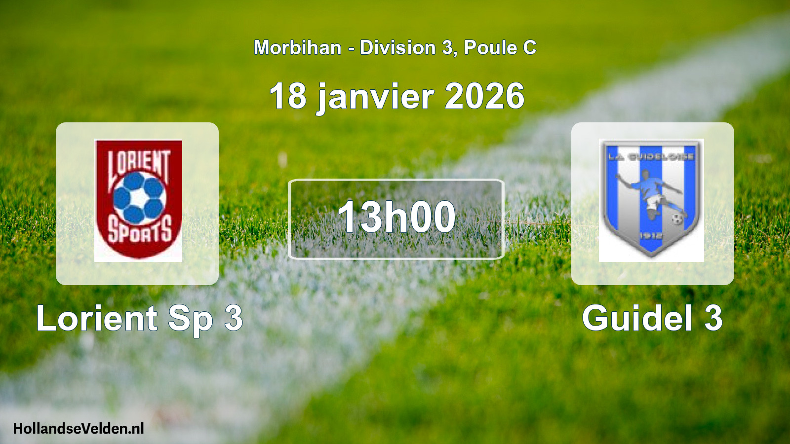 Geplande wedstrijd: Lorient Sp 3 - Guidel 3 (18 janvier 2026)