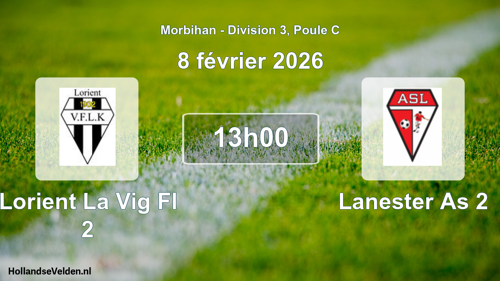 Geplande wedstrijd: Lorient La Vig Fl 2 - Lanester As 2 (8 février 2026)