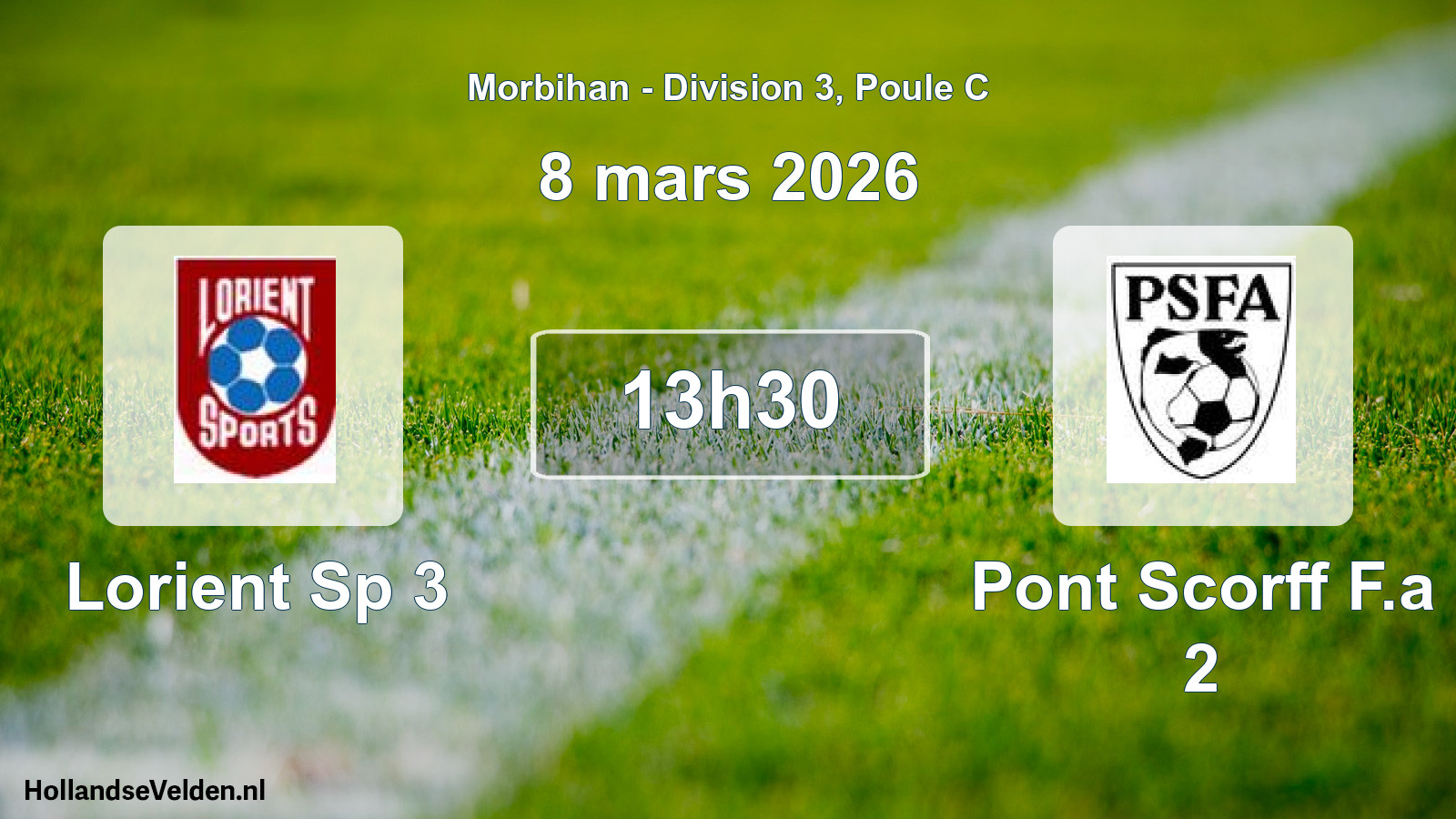 Geplande wedstrijd: Lorient Sp 3 - Pont Scorff F.a 2 (8 mars 2026)