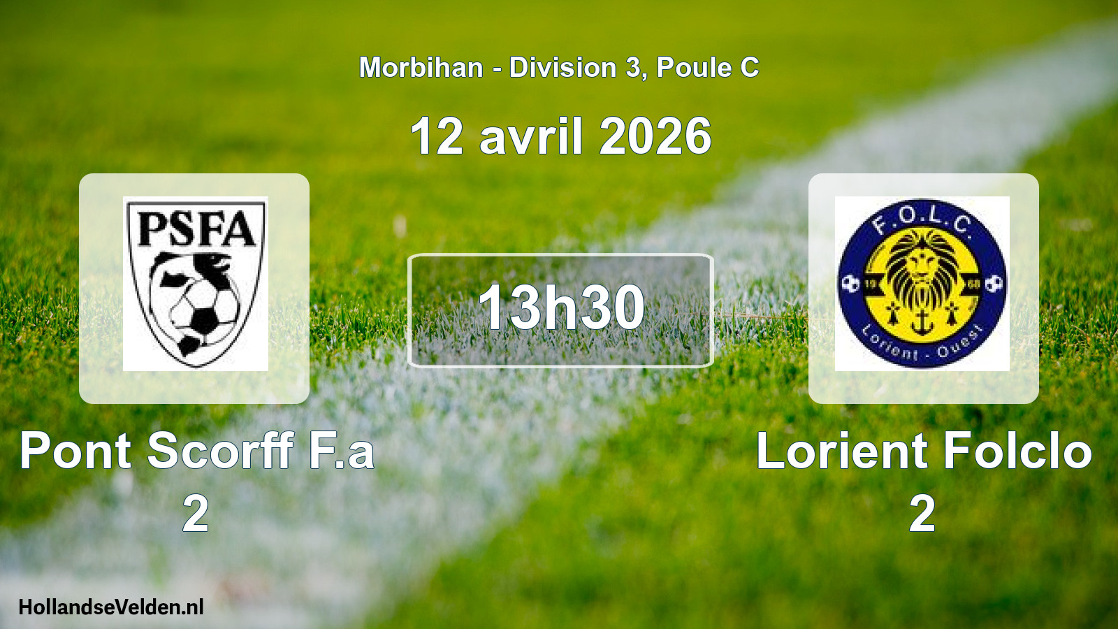 Geplande wedstrijd: Pont Scorff F.a 2 - Lorient Folclo 2 (12 avril 2026)