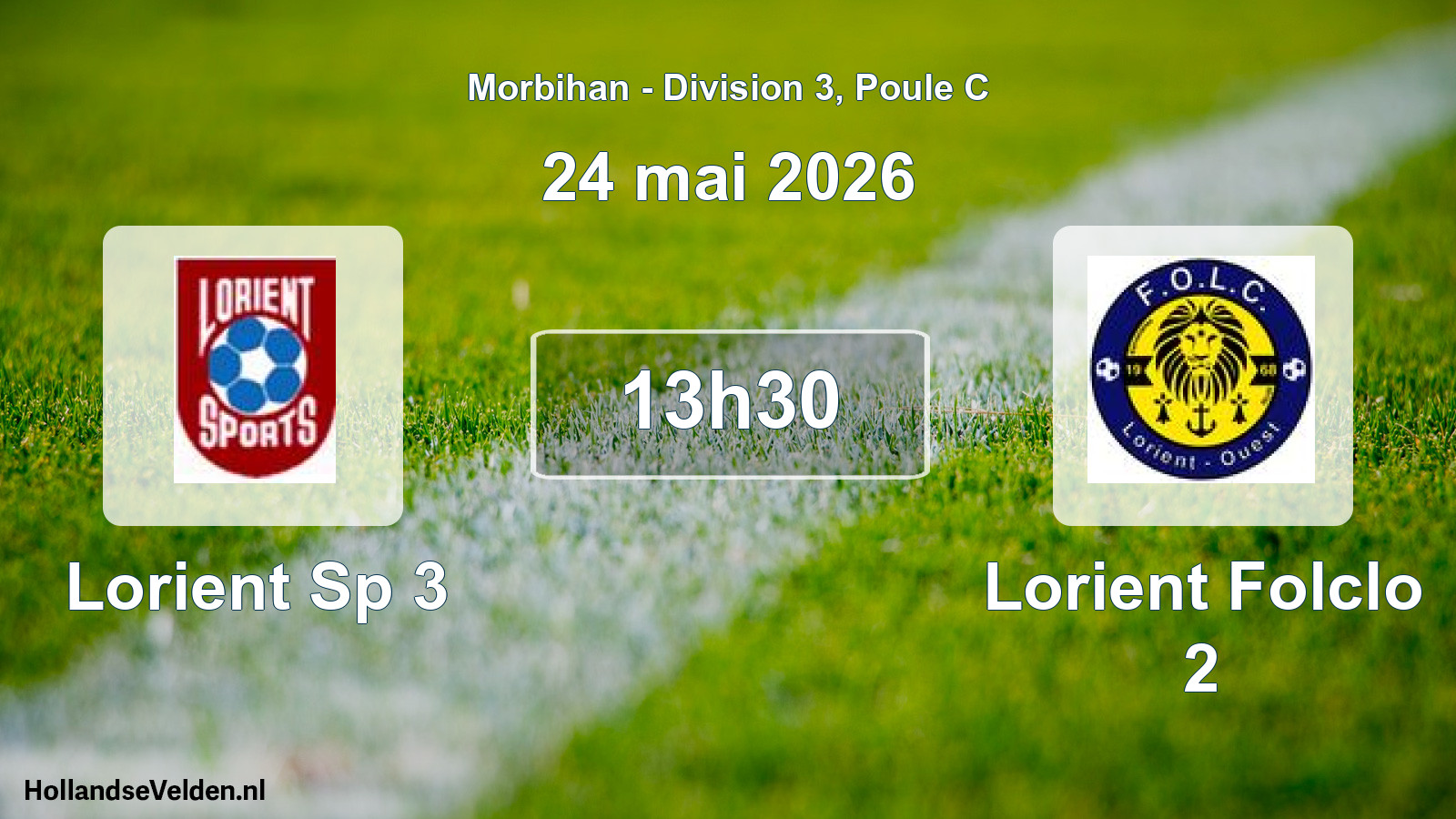 Geplande wedstrijd: Lorient Sp 3 - Lorient Folclo 2 (24 mai 2026)