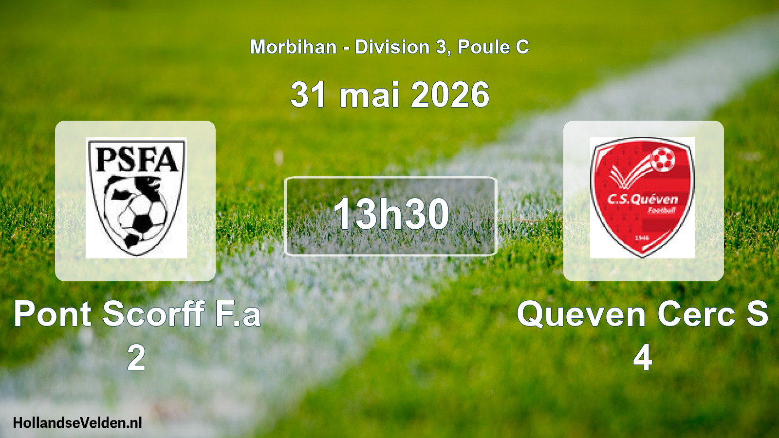 Geplande wedstrijd: Pont Scorff F.a 2 - Queven Cerc S 4 (31 mei 2026)