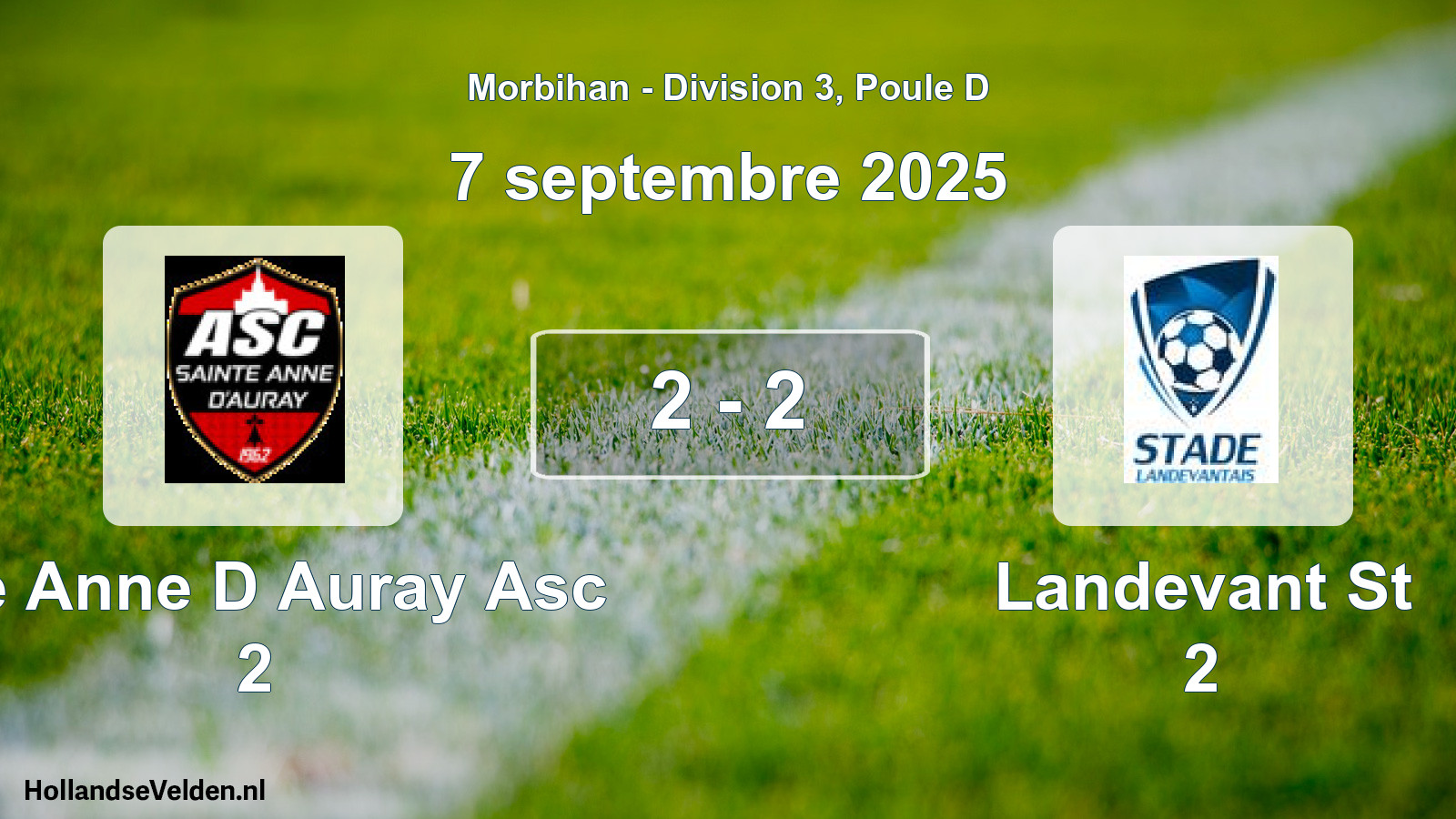 Gespeelde wedstrijd: Ste Anne D Auray Asc 2 - Landevant St 2 2 - 2 (7 september 2025)
