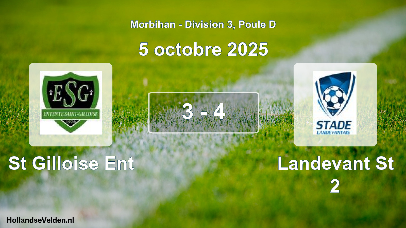Total number of matches played: St Gilloise Ent - Landevant St 2 3 - 4 (5 October 2025)