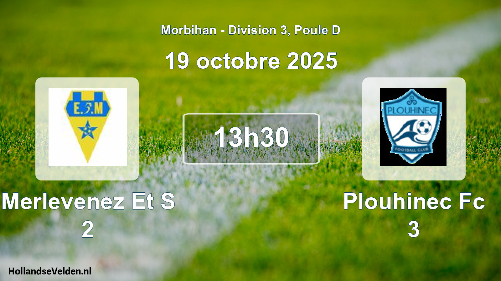Geplande wedstrijd: Merlevenez Et S 2 - Plouhinec Fc 3 (19 octobre 2025)