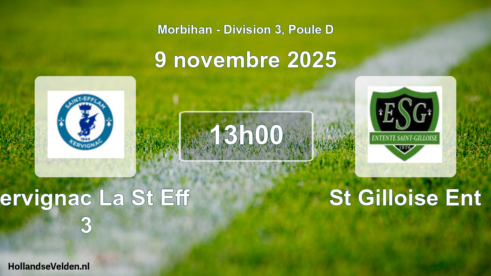Geplande wedstrijd: Kervignac La St Eff 3 - St Gilloise Ent (9 novembre 2025)