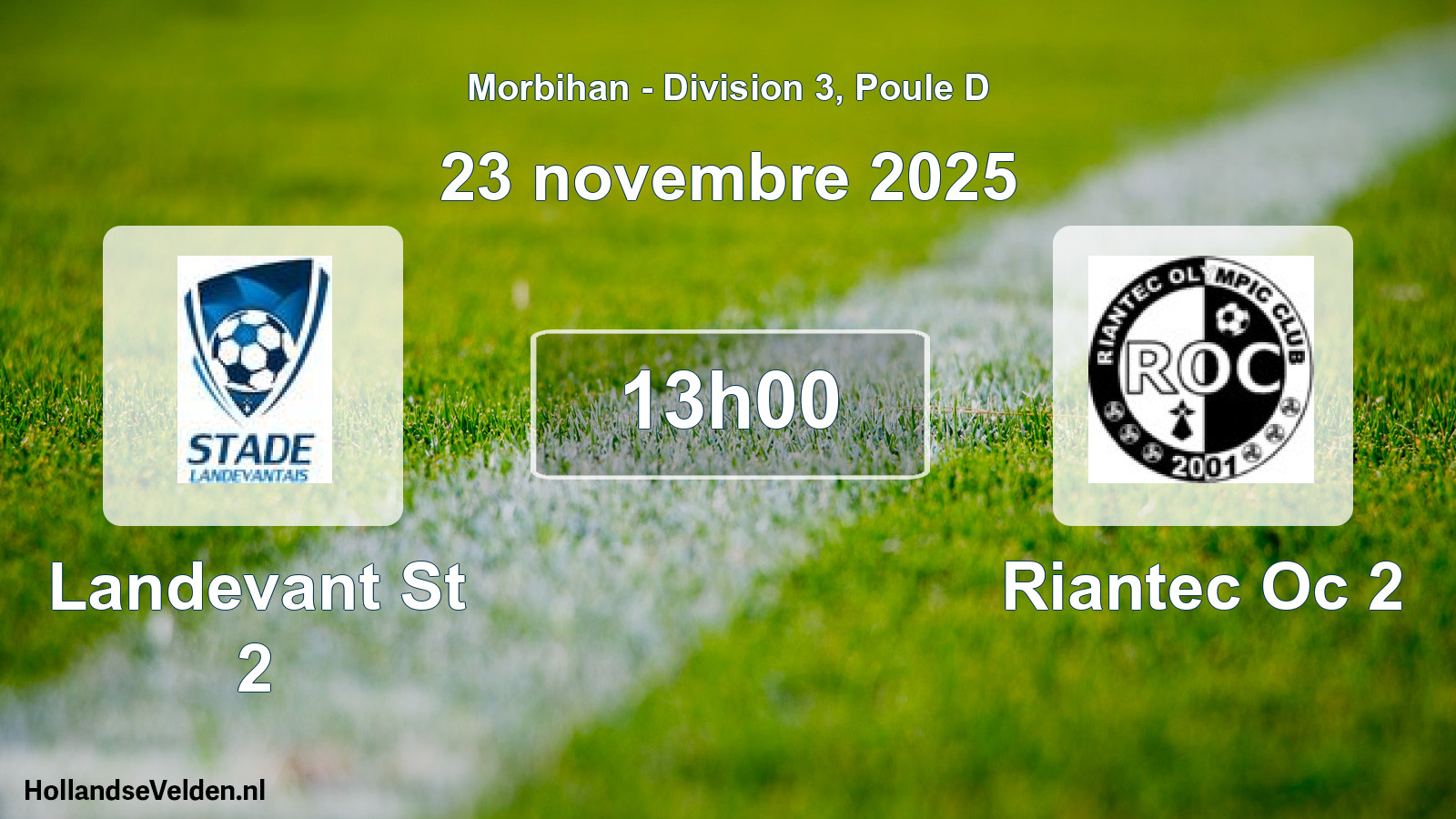Geplande wedstrijd: Landevant St 2 - Riantec Oc 2 (23 november 2025)