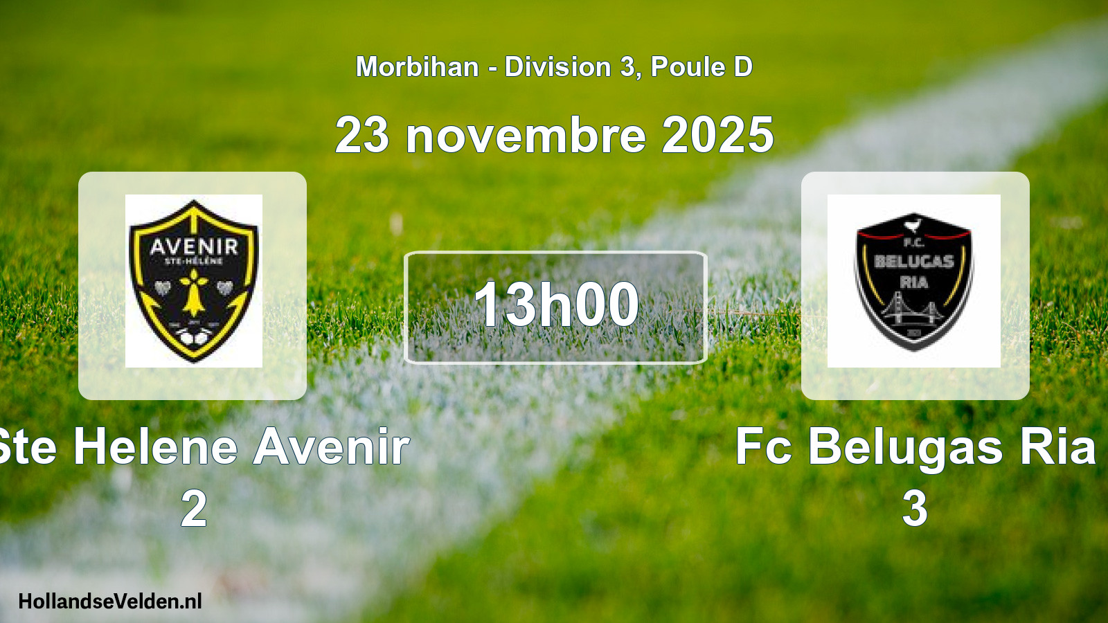 Geplande wedstrijd: Ste Helene Avenir 2 - Fc Belugas Ria 3 (23 november 2025)