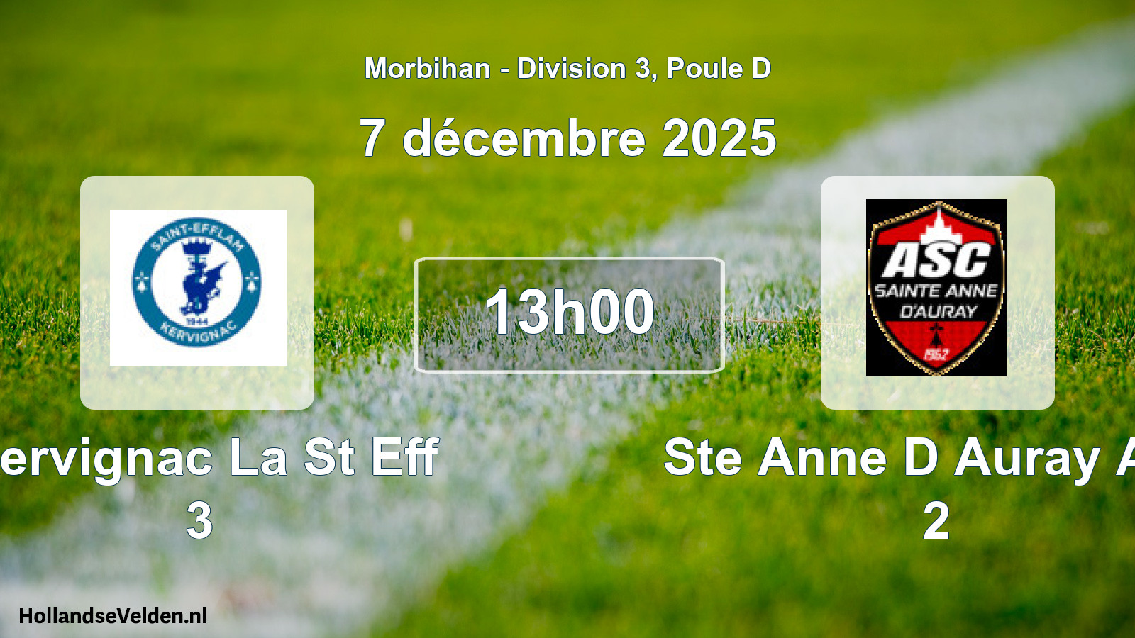 Geplande wedstrijd: Kervignac La St Eff 3 - Ste Anne D Auray Asc 2 (7 december 2025)