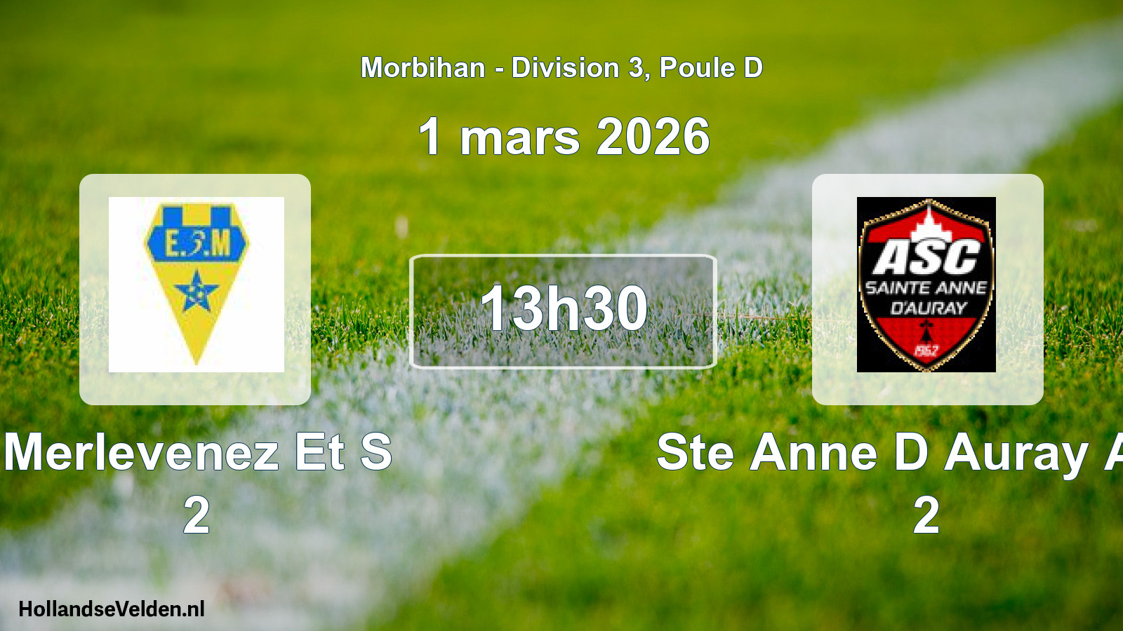 Geplande wedstrijd: Merlevenez Et S 2 - Ste Anne D Auray Asc 2 (1 maart 2026)