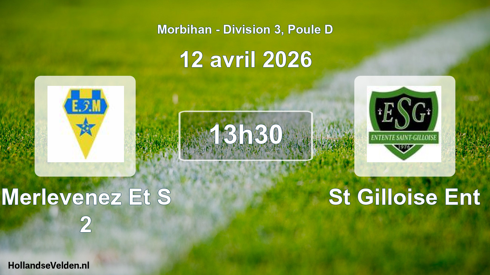 Geplande wedstrijd: Merlevenez Et S 2 - St Gilloise Ent (12 avril 2026)