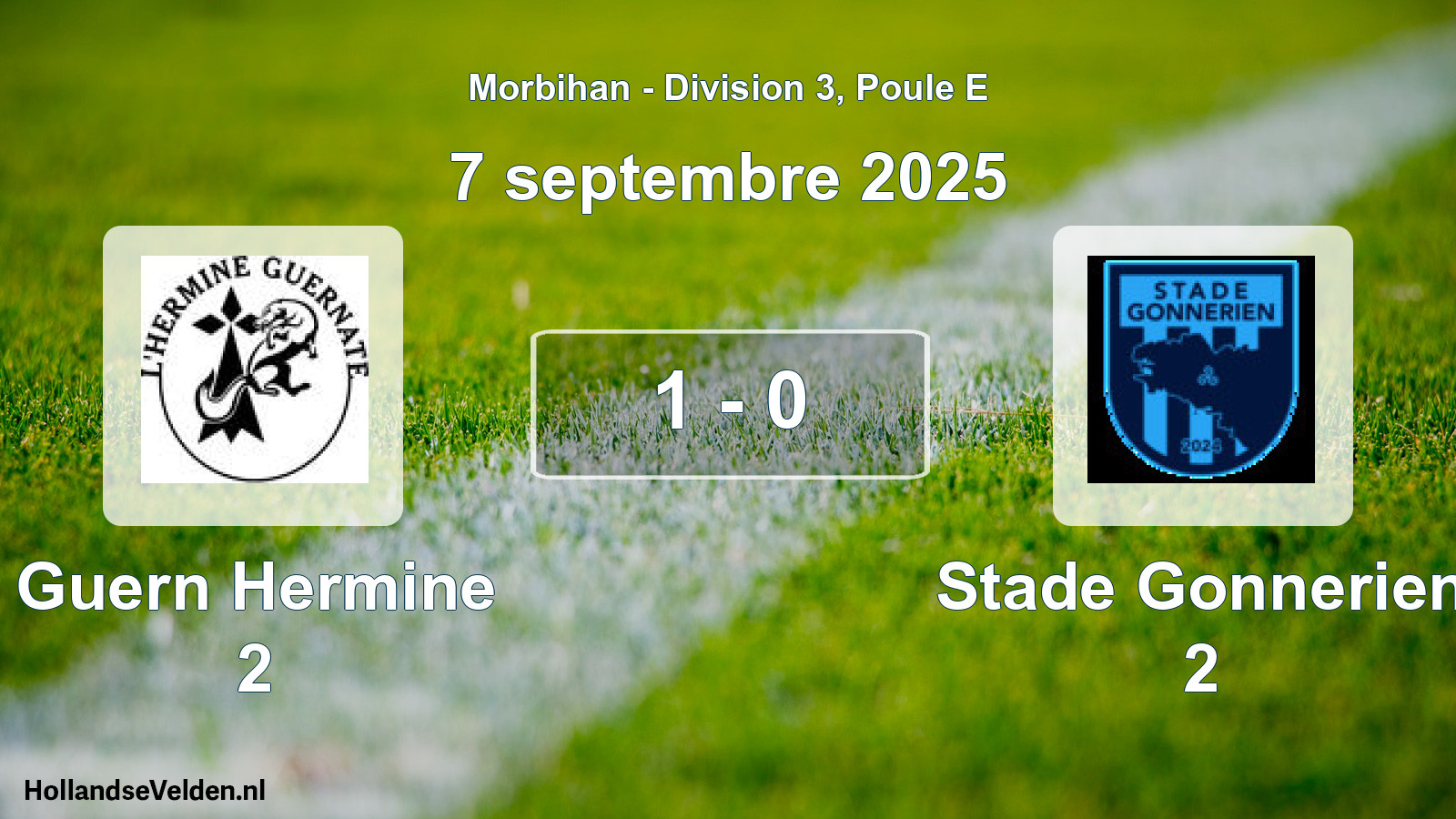 Total number of matches played: Guern Hermine 2 - Stade Gonnerien 2 1 - 0 (7 September 2025)