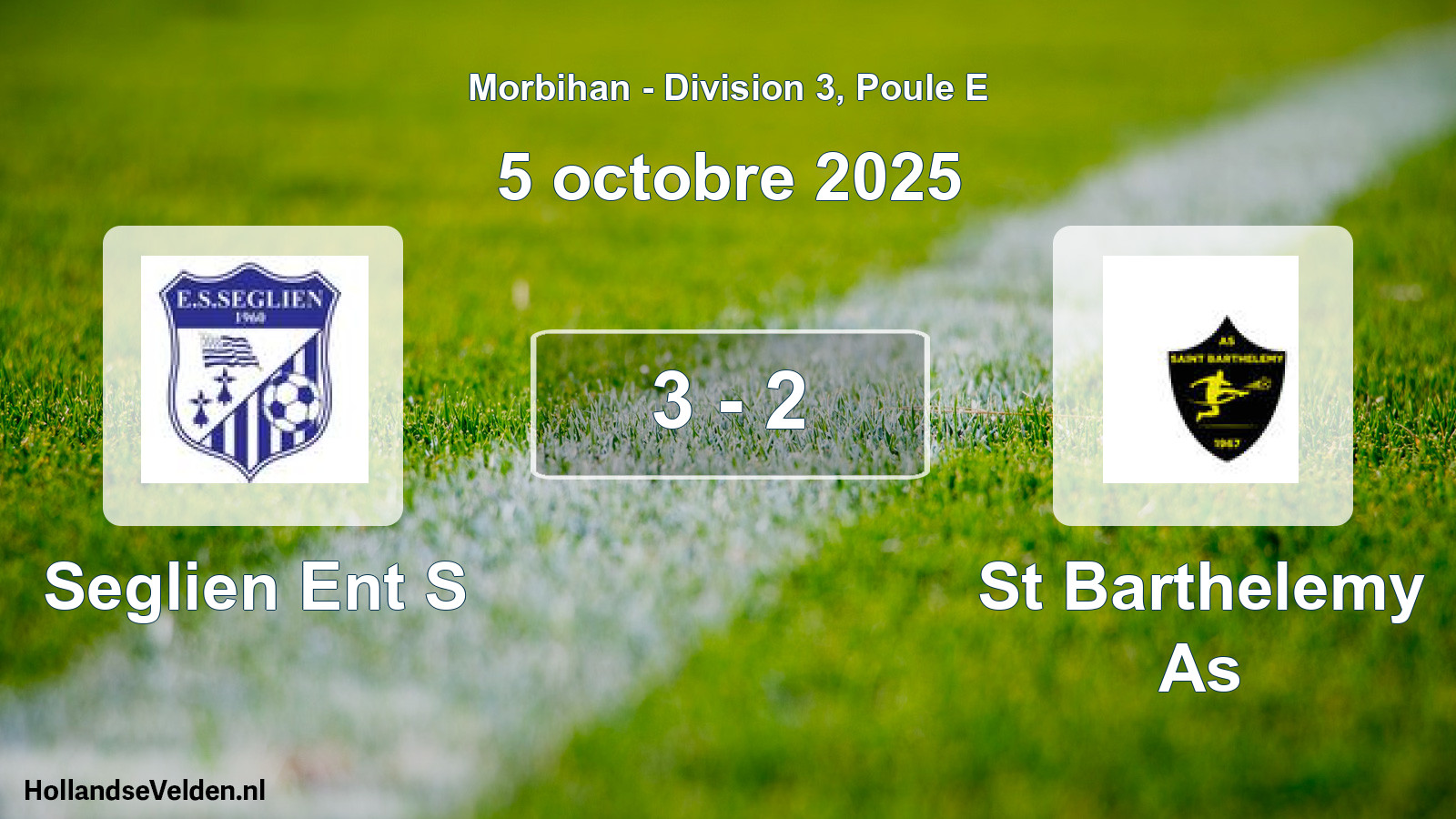 Total number of matches played: Seglien Ent S - St Barthelemy As 3 - 2 (5 October 2025)