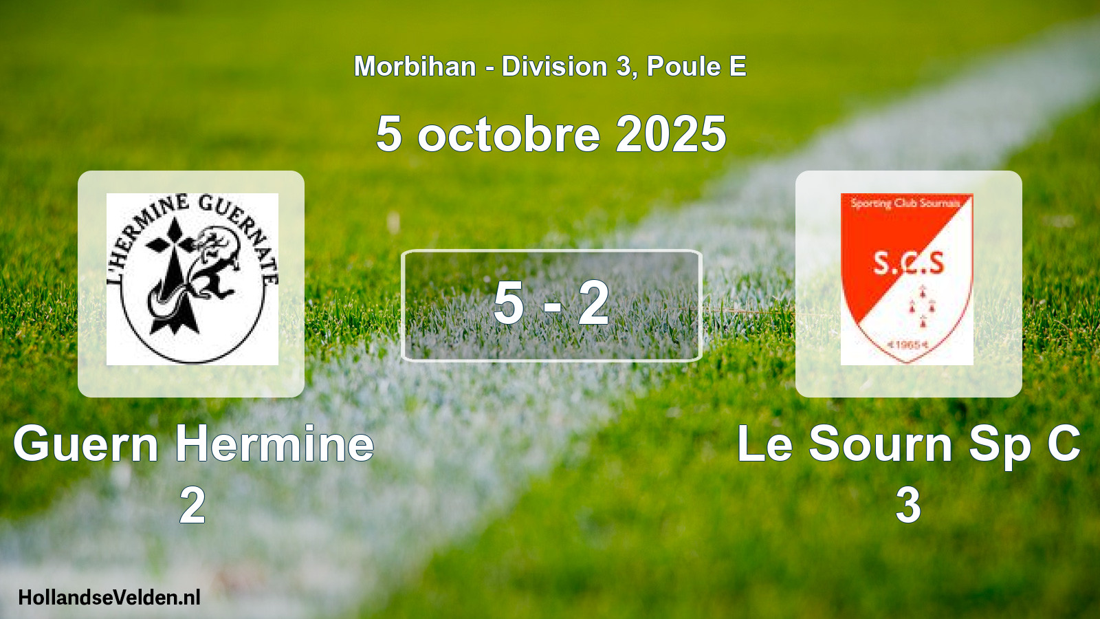 Total number of matches played: Guern Hermine 2 - Le Sourn Sp C 3 5 - 2 (5 October 2025)