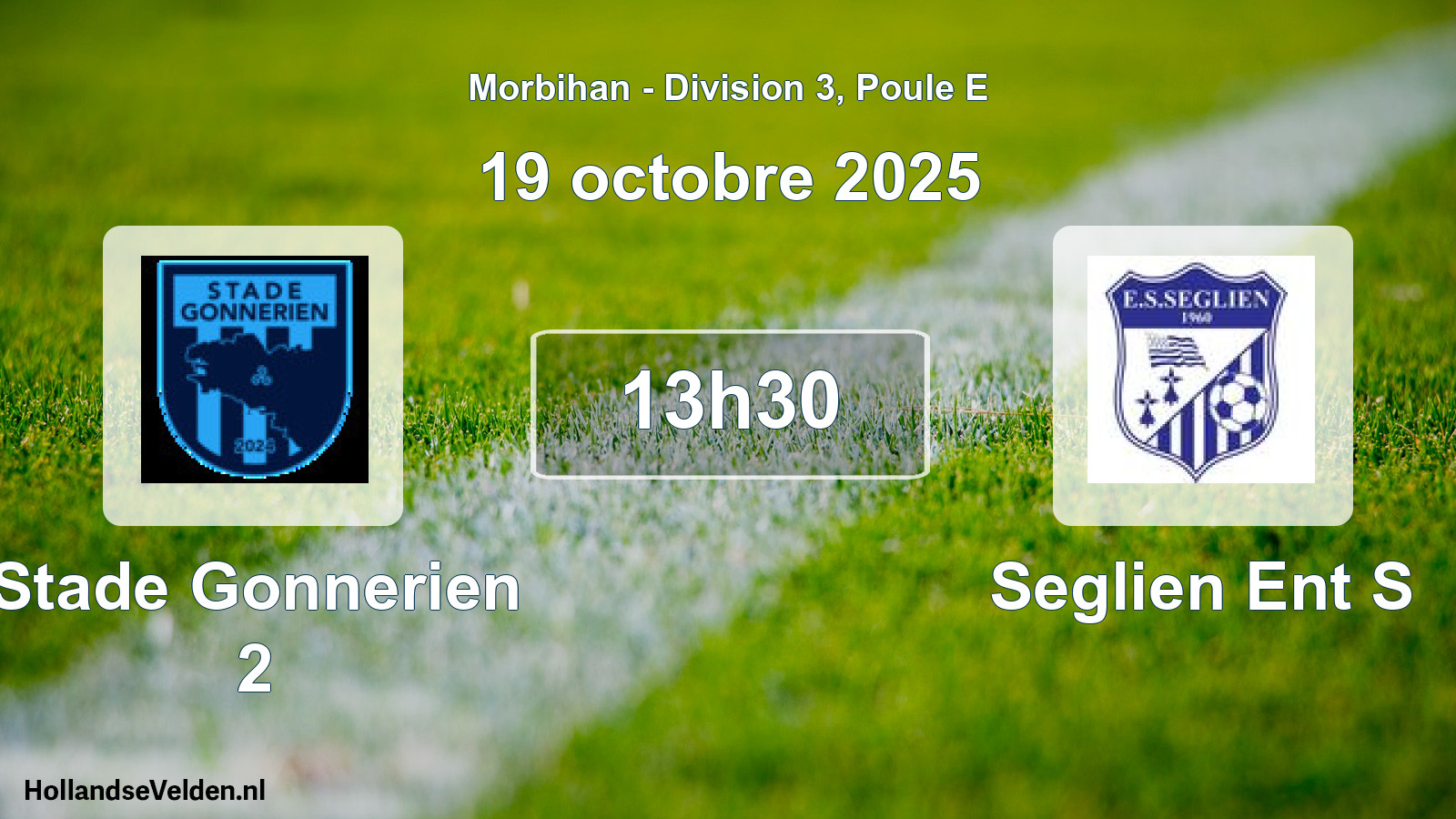 Geplande wedstrijd: Stade Gonnerien 2 - Seglien Ent S (19 octobre 2025)