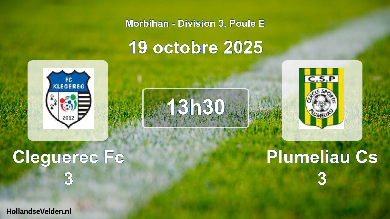 Geplande wedstrijd: Cleguerec Fc 3 - Plumeliau Cs 3 (19 oktober 2025)