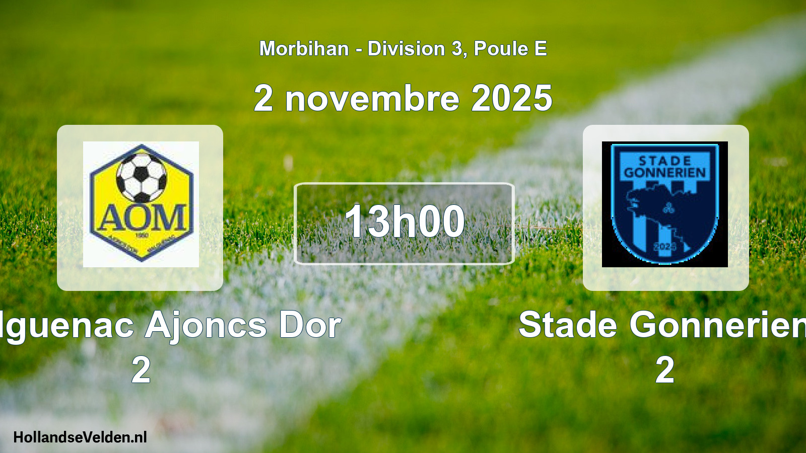 Geplande wedstrijd: Malguenac Ajoncs Dor 2 - Stade Gonnerien 2 (2 novembre 2025)