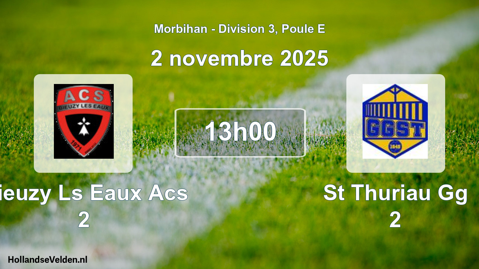 Scheduled Match: Bieuzy Ls Eaux Acs 2 - St Thuriau Gg 2 (2 November 2025)