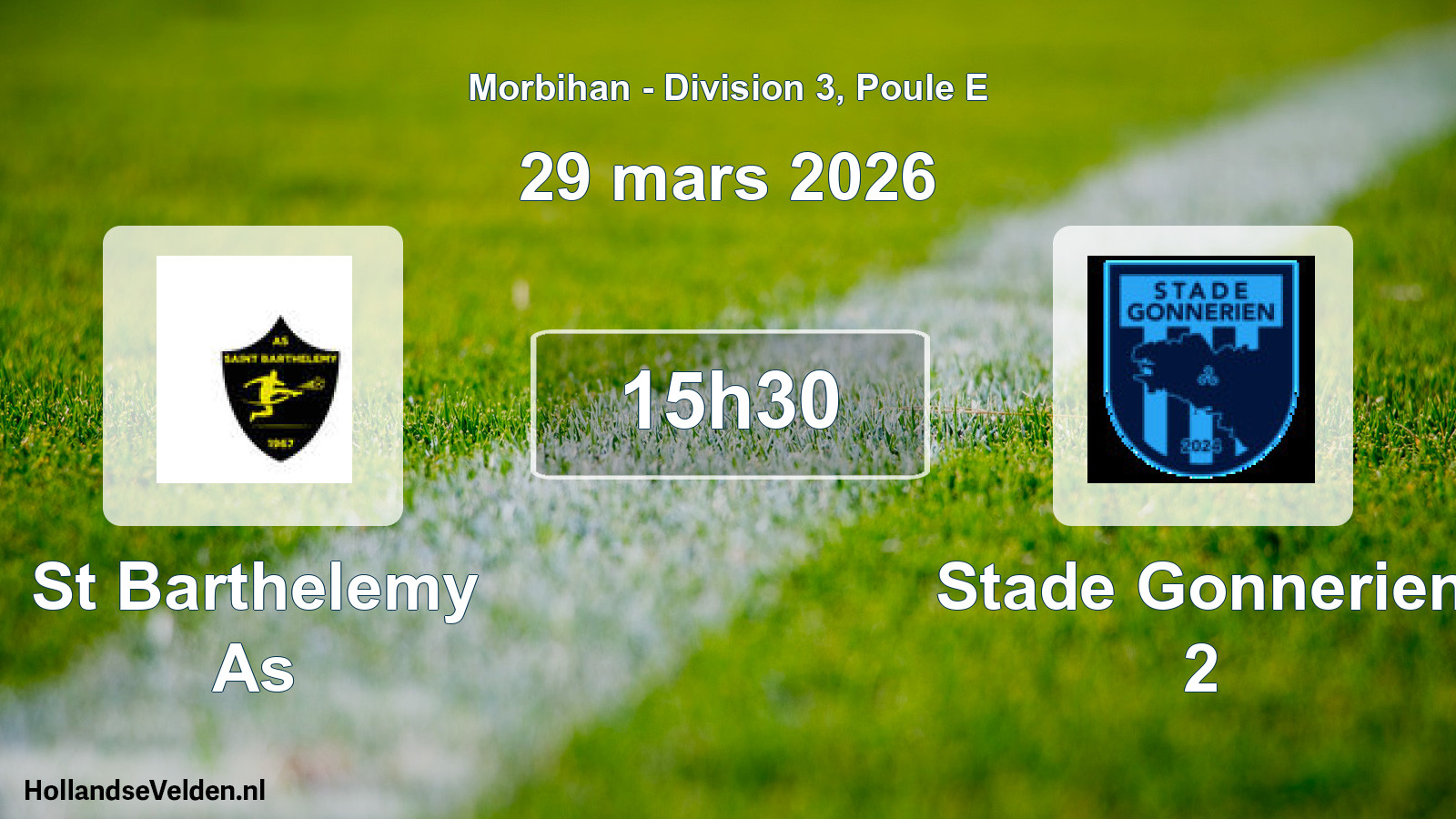 Geplande wedstrijd: St Barthelemy As - Stade Gonnerien 2 (29 mars 2026)