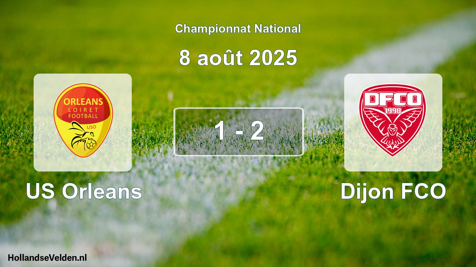 Gespeelde wedstrijd: US Orleans - Dijon FCO 1 - 2 (8 augustus 2025)