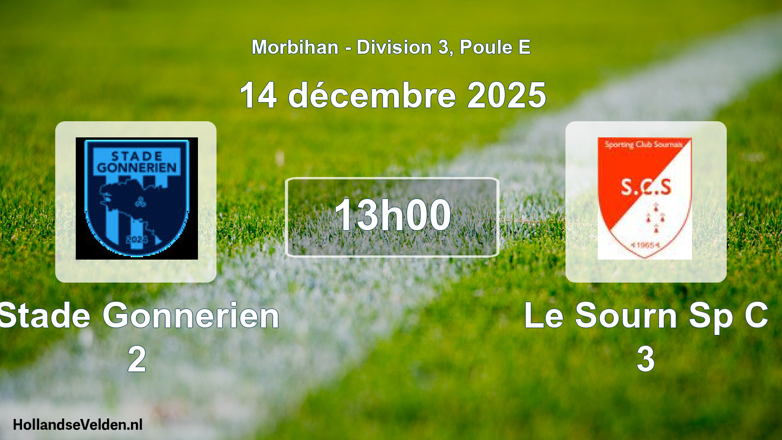 Geplande wedstrijd: Stade Gonnerien 2 - Le Sourn Sp C 3 (14 december 2025)