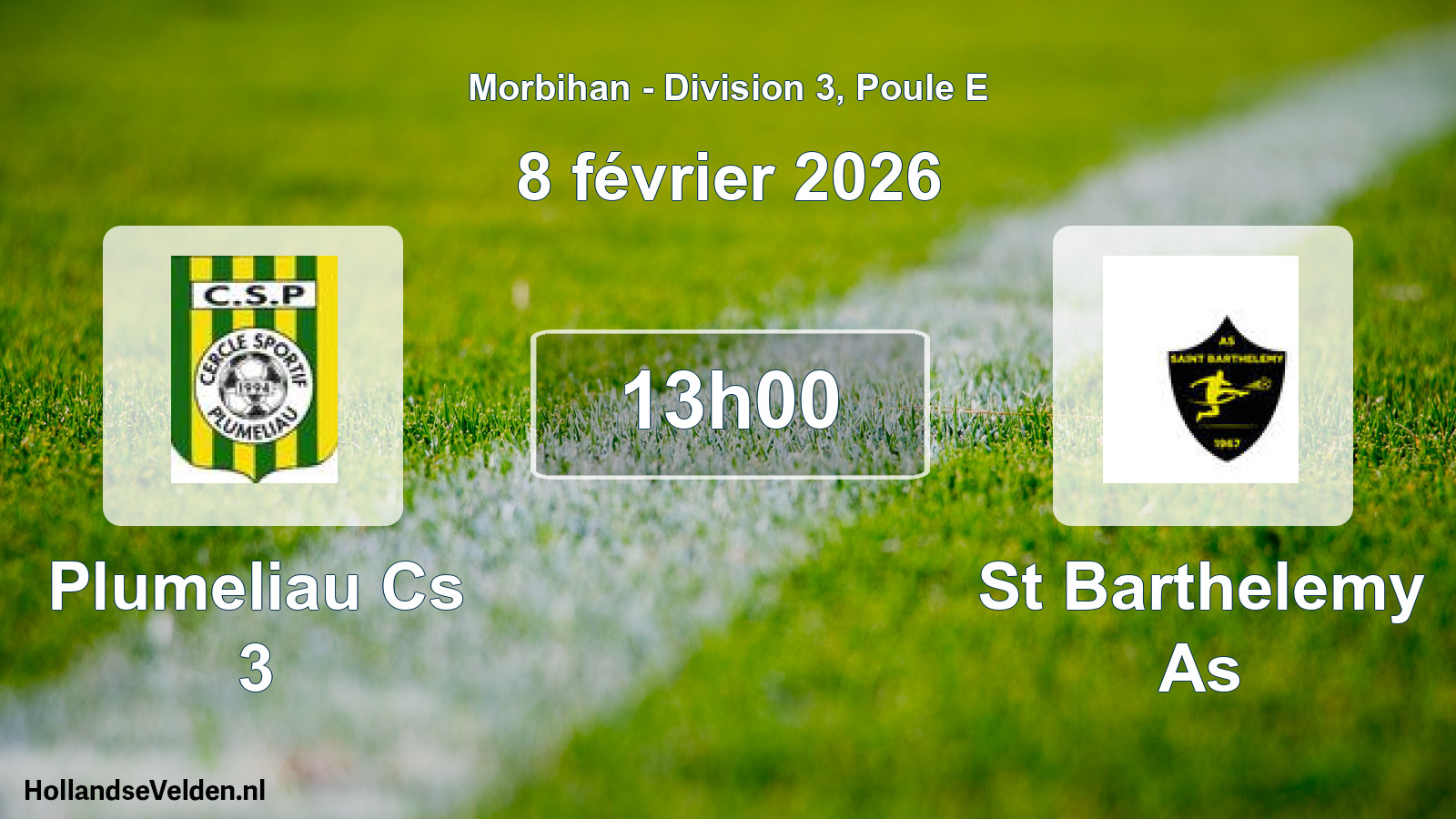 Scheduled Match: Plumeliau Cs 3 - St Barthelemy As (8 February 2026)