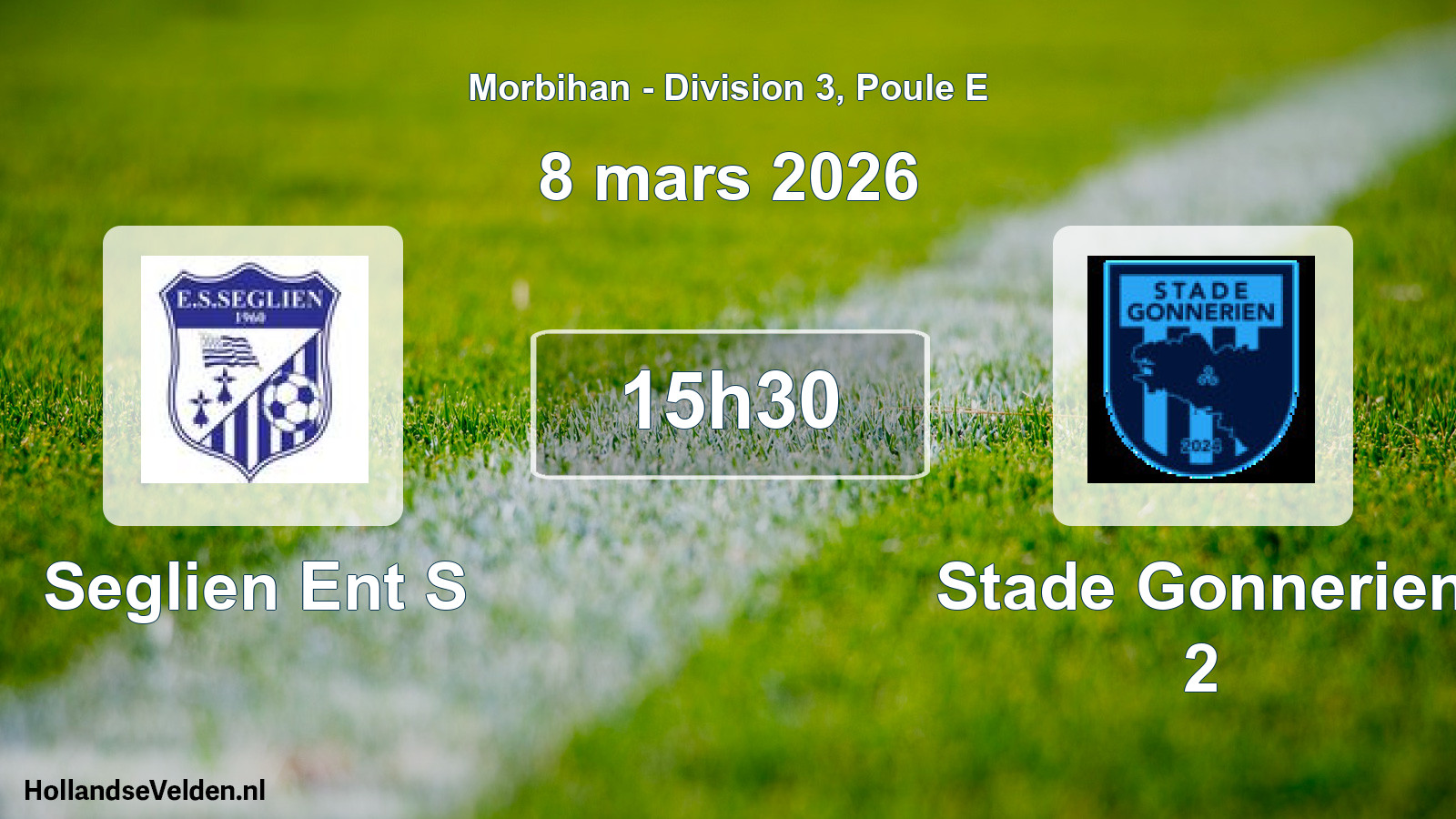 Geplande wedstrijd: Seglien Ent S - Stade Gonnerien 2 (8 maart 2026)