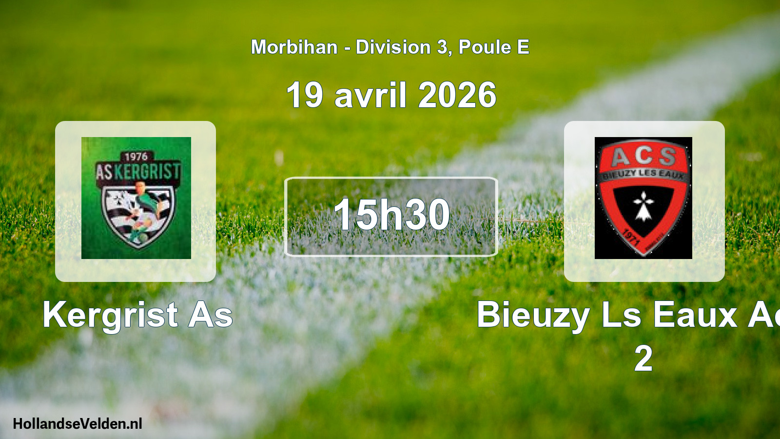 Geplande wedstrijd: Kergrist As - Bieuzy Ls Eaux Acs 2 (19 avril 2026)
