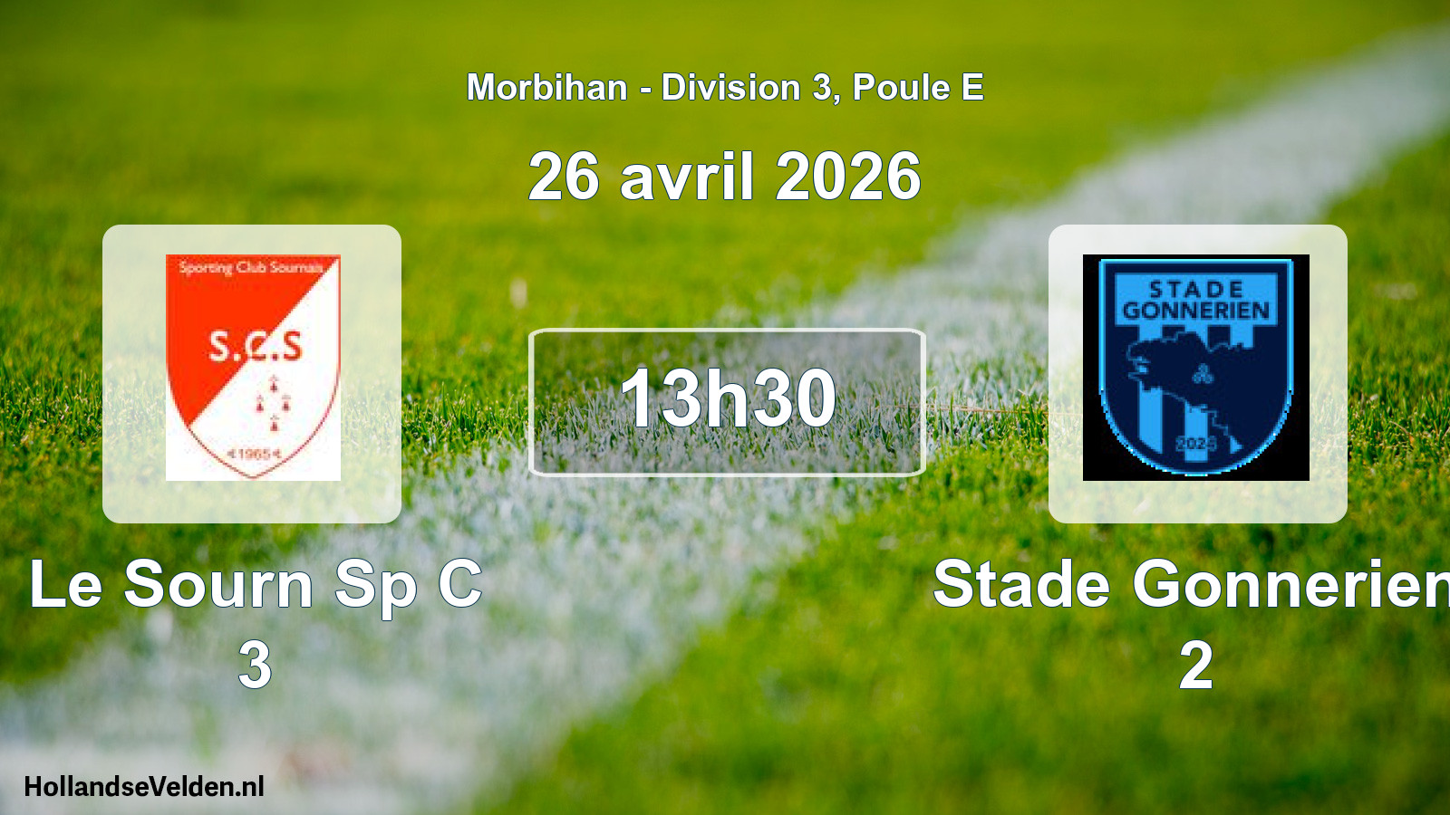 Scheduled Match: Le Sourn Sp C 3 - Stade Gonnerien 2 (26 April 2026)