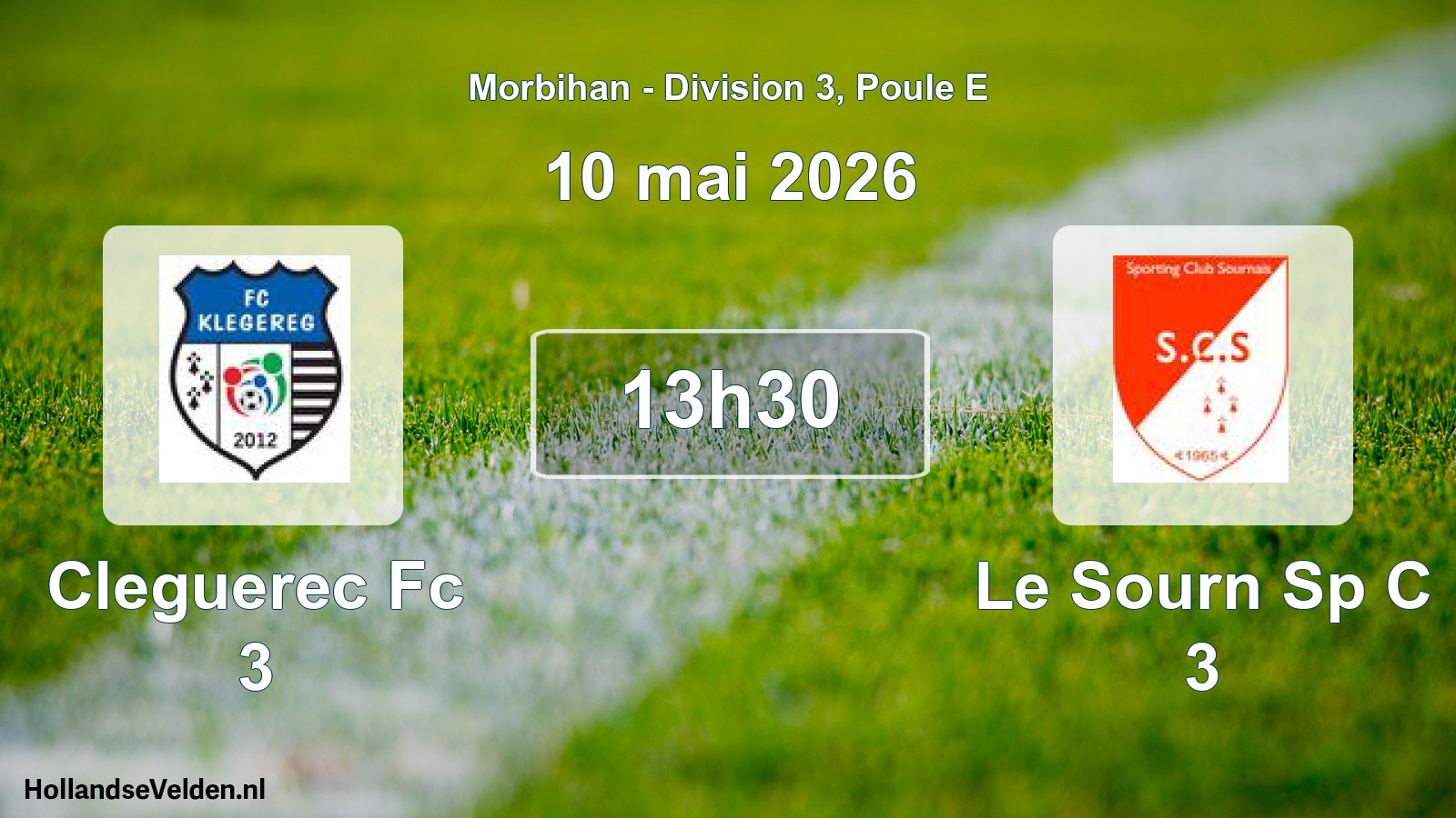 Geplande wedstrijd: Cleguerec Fc 3 - Le Sourn Sp C 3 (10 mei 2026)