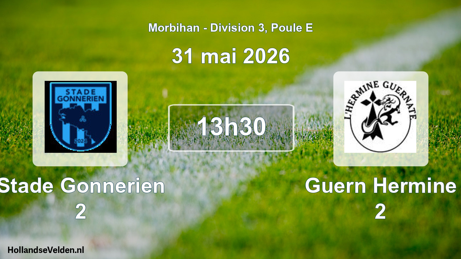 Geplande wedstrijd: Stade Gonnerien 2 - Guern Hermine 2 (31 mai 2026)